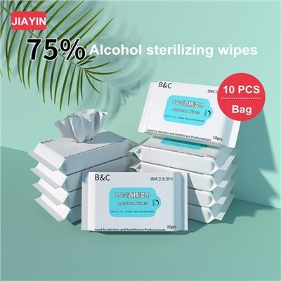 Tovalloletes humides amb alcohol al 75%.